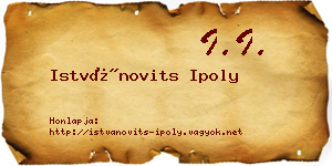 Istvánovits Ipoly névjegykártya